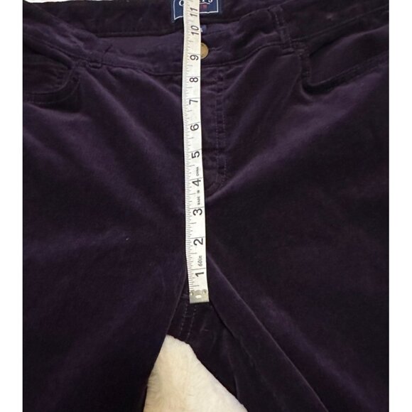 Chaps Denim Dark Purple Velvet Mid-Rise Pants Cotton Blend Women's Size 10 - Picture 8 of 14